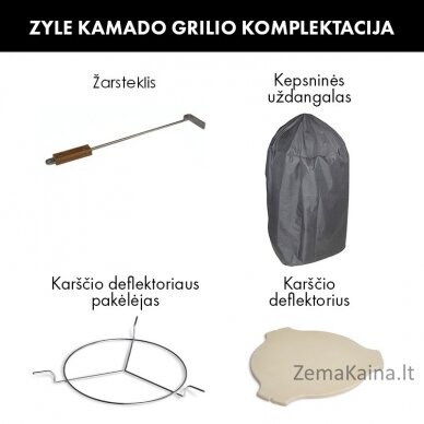 Kamado grilis su priedais Zyle 39,8 cm, Starter, ZY16KSBLSET, juodas 1