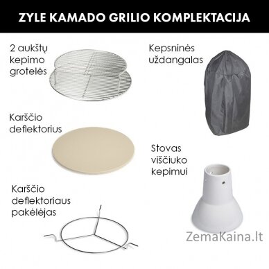 Kamado grilis su priedais Zyle 45 cm, Medium, ZY18KSRDSET, raudonas 1