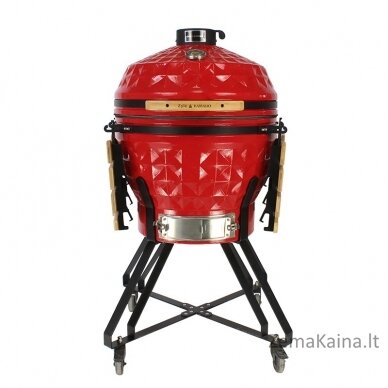 Kamado grilis su priedais Zyle 62 cm, X Large Diamond ZY24KSRDDISET, raudonas 1