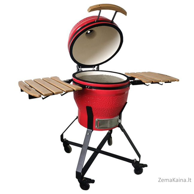 Kamado grilis su priedais Zyle 45 cm, Medium, ZY18KSRDSET, raudonas 4