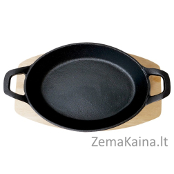 Ketaus kepimo indas su mediniu padėklu Zyle ZY124KI