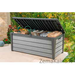 Keter Daiktadėžė BRUSHmedžio imitacija STORAGE BOX 455 L antracitinė-pilka