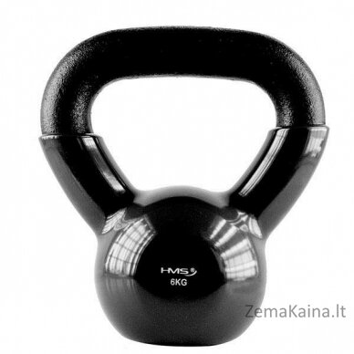 Kettlebell vinilas 6 kg juodas HMS KNV06