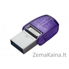 Kingston Technology DataTraveler microDuo 3C USB atmintukas 128 GB USB Type-A / USB Type-C 3.2 Gen 1 (3.1 Gen 1) Nerūdijančiojo plieno, Violetinė