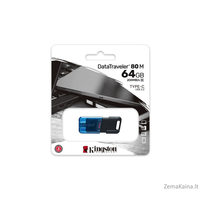 Kingston Technology DataTraveler 64GB 80 M 200MB/s USB-C 3.2 Gen 1 5