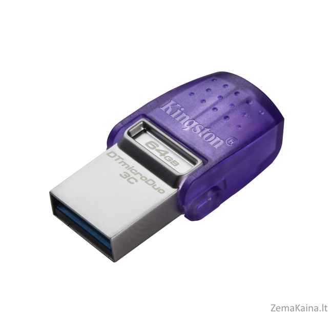 Kingston Technology DataTraveler microDuo 3C USB atmintukas 64 GB USB Type-A / USB Type-C 3.2 Gen 1 (3.1 Gen 1) Violetinė, Nerūdijančiojo plieno 8