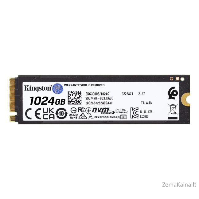 Kingston Technology KC3000 M.2 1024 GB PCI Express 4.0 3D TLC NVMe 9