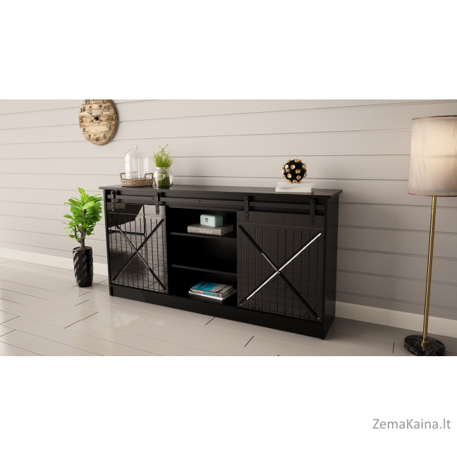 Komoda 160x80x35 GRANERO juoda/juodas blizgesys 4