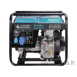 KÖNNER & SÖHNEN DYZELINIS GENERATORIUS KS 6100HDE (EURO V) 5,5kW 230V, ELEKTRINIS PALEIDIMAS