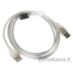 Lanberg CA-USBE-12CC-0018-TR USB kabelis 1,8 m USB 2.0 USB A Permatomas