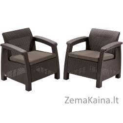 Lauko fotelių komplektas CORFU DUO SEAT 223194 ruda