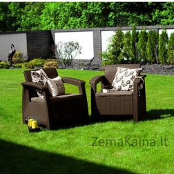 Lauko fotelių komplektas CORFU DUO SEAT 223194 ruda
