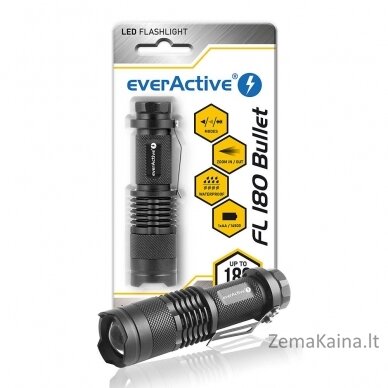 LED rankinis žibintuvėlis everActive FL-180 "Bullet" su CREE XP-E2 LED 10