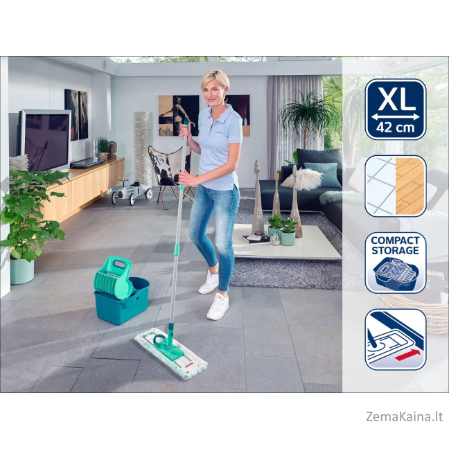 Leifheit 55092 mop Microfibre 8000 ml Dry&wet Microfiber Blue, Grey 1