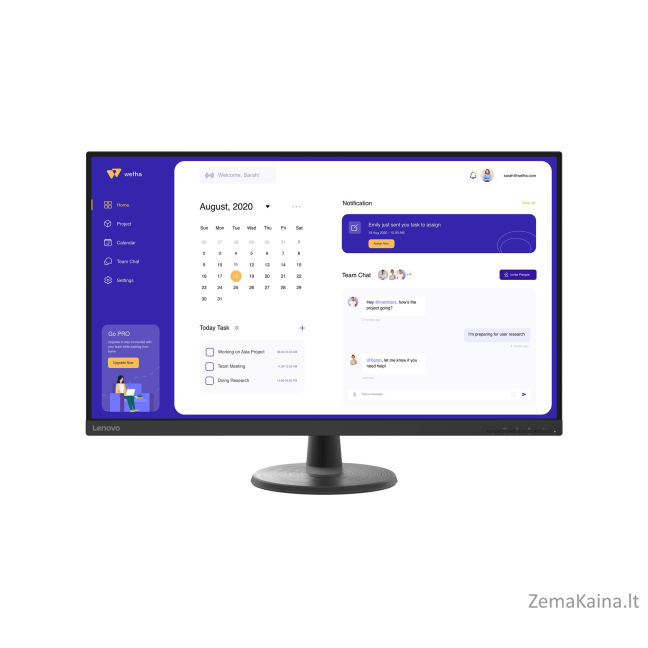 Lenovo C32u-40 LED display 80 cm (31.5") 3840 x 2160 pixels 4K Ultra HD Black