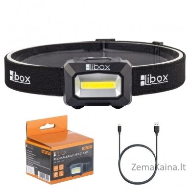 Libox LB0107 žibintuvėlis Ant galvos tvirtinamas žibintuvėlis Juoda LED 10