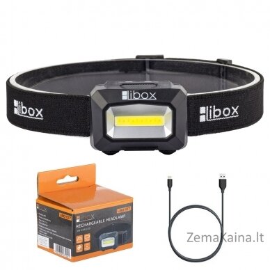 Libox LB0107 žibintuvėlis Ant galvos tvirtinamas žibintuvėlis Juoda LED