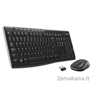 Logitech Wireless Combo MK270 klaviatūra Pelė įskaityta Radijo dažnio belaidė QWERTY Juoda, Sidabras