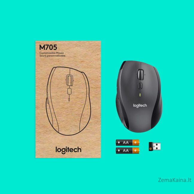 Logitech M705 kompiuterio pelė Dešinės rankos Radijo dažnio belaidė Optinis 1000 DPI 5