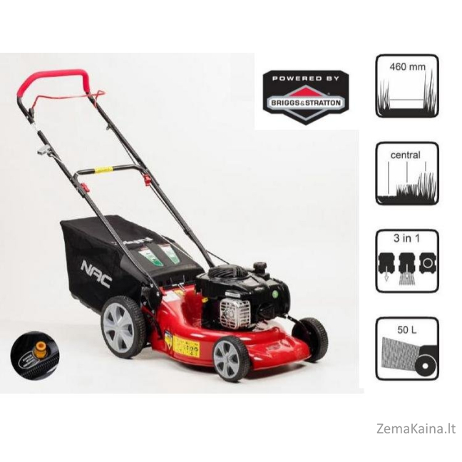 NAC Benzininė vejapjovė BE PAVAROS 46 cm BRIGGS & STRATTON 125cc LP46-450E-H