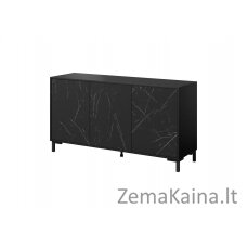 MARMO 3D komoda 150x45x80,5 cm matinės juodos/marmurinės juodos spalvos