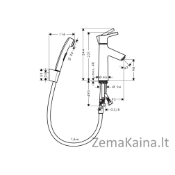 Maišytuvas su bide dušeliu Hansgrohe Talis S 72290000