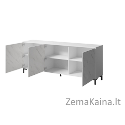 MARMO 3D komoda 200x45x80,5 cm balta matinė/margolo balta