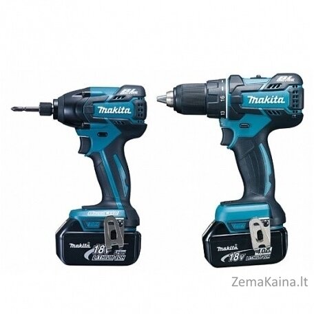 MAKITA DLX2000MJ akumuliatorinių įrankių komplektas (18V; 2x4.0Ah) 1