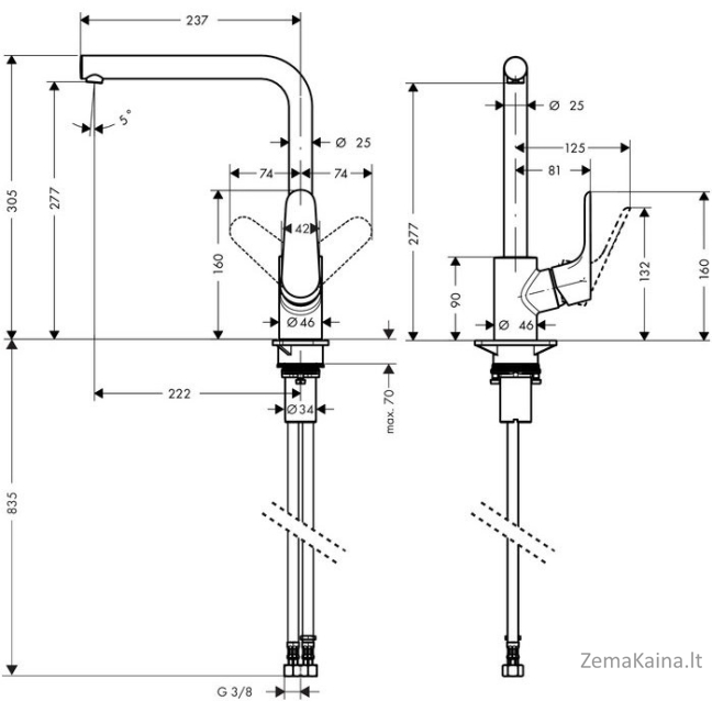 Maišytuvas Hansgrohe Focus 280, 31817000 1