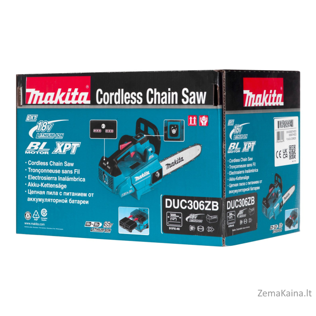 Makita DUC306ZB akumuliatorinis pjuklas be akumuliatoriaus 12