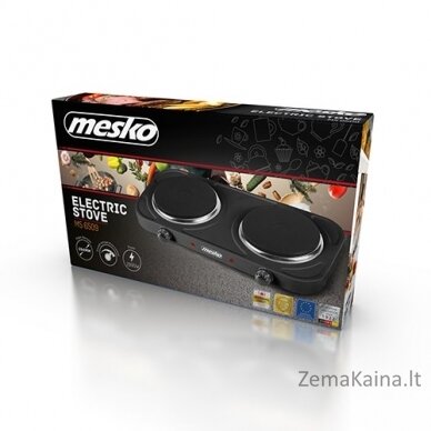 Mesko Home MS 6509 viryklė Juoda Stalviršis Hermetiška kaitlentė 2 zone(s) 4