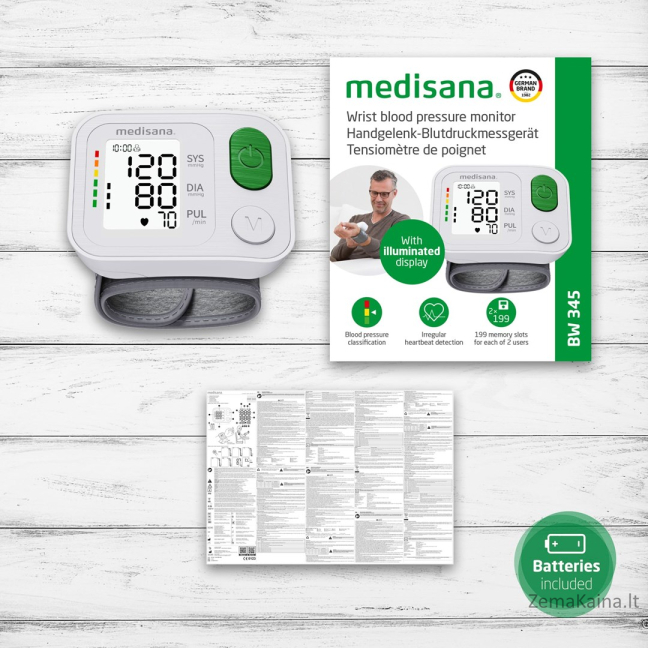 Medisana BW 345 riešo kraujospūdžio matuoklis 5