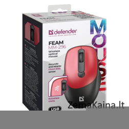 MOUSE DEFENDER FEAM MM-296 RF SILENT RED
