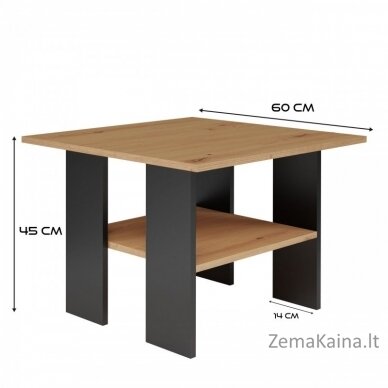 MODERNA stalas 60x60x45 cm "Artisan Oak/Black 3