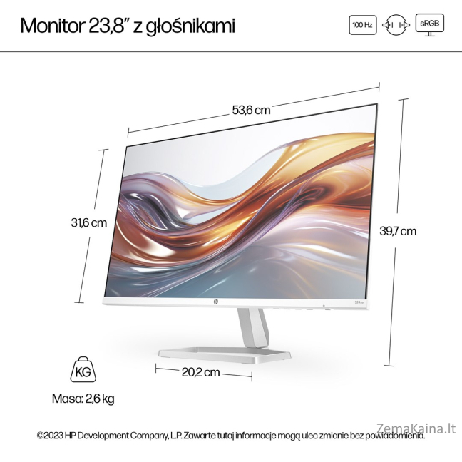 MONITOR HP LED IPS 23,8" 524sa (94C36E9) 6