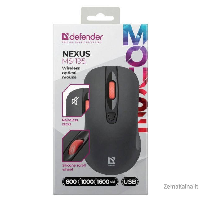 MOUSE DEFENDER NEXUS MS-195 RF SILENT BLACK 4