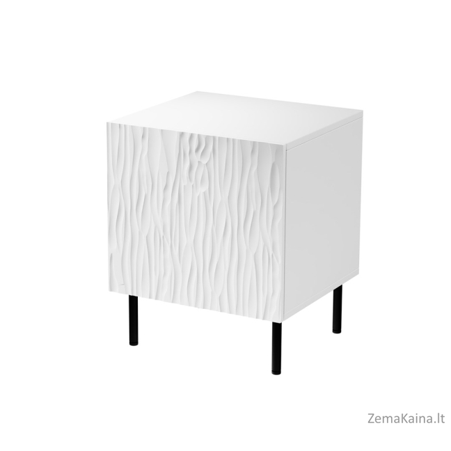 Naktinis staliukas 2 vnt. JUNGLE 53,5x40,5x44 balta matinė + juodos kojos