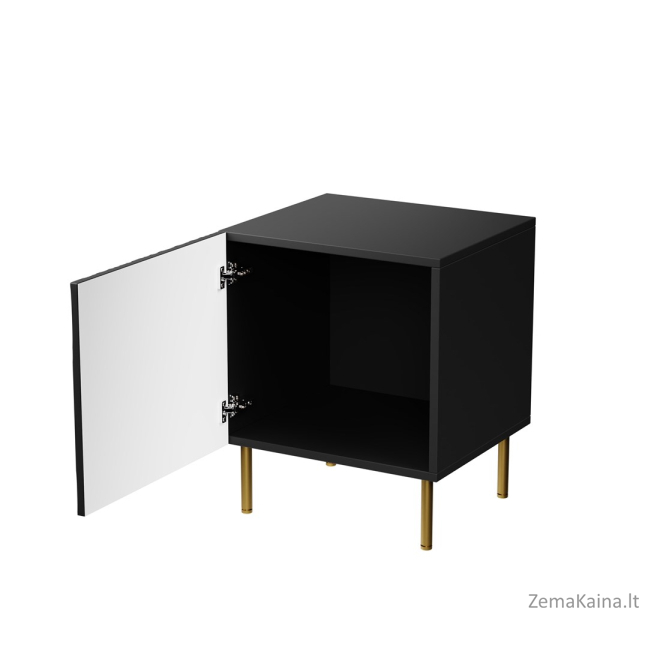 Naktinis staliukas 2 vnt. JUNGLE 53,5x40,5x44 juoda matinė + auksinės kojos 1