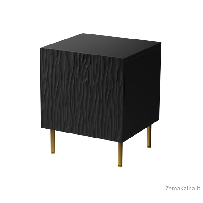 Naktinis staliukas 2 vnt. JUNGLE 53,5x40,5x44 juoda matinė + auksinės kojos