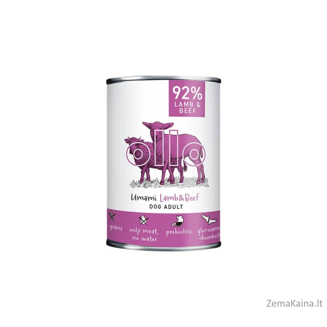 OLLO Umami Ėriena ir Jautiena – šlapias šunų maistas – 400 g 3