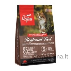 Orijen Regional Red sausas kačių maistas Jautiena, Ėriena, Kiauliena 1,8 g