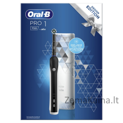 Oral-B Pro 1 750 Suaugusiems Juoda, Balta