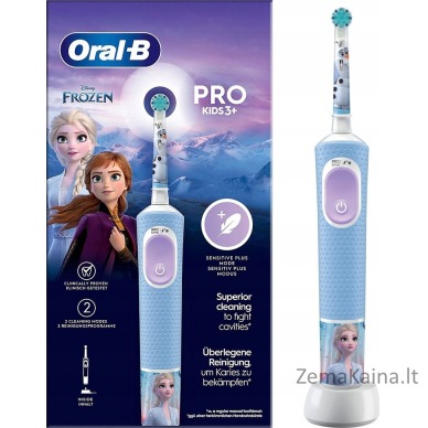 „Oral-B Vitality Pro 103“ šaldytas dantų šepetėlis + 8 x galvutės + dantų pastos spaustukas + „Frozen“ galvutės laikiklis