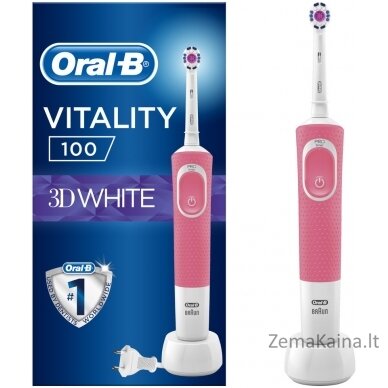 Oral-B Vitality Suaugusiems Besisukantis vibruojantis dantų šepetėlis Rožinė