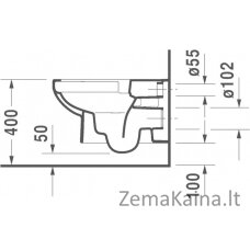 Pakabinamas klozetas Duravit DuraStyle Rimless 45620900A1