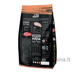 PAN MIĘSKO Veal with turkey M - sausas maistas šunims - 9kg