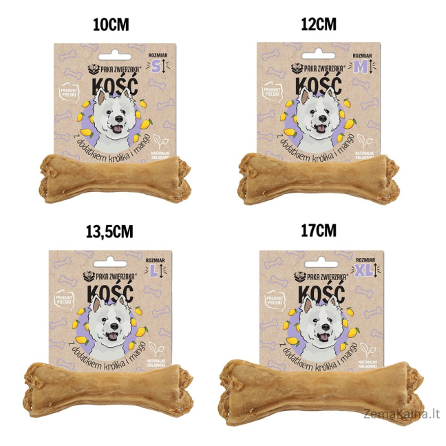 PAKA ZWIERZAKA Bone with rabbit and mango S 10 cm - skanėstas šuniui - 35g 1