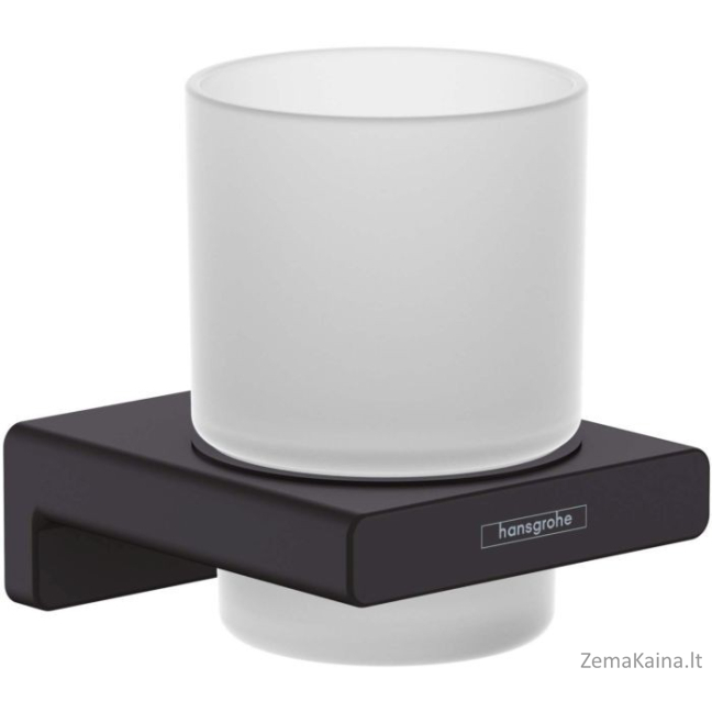Pakabinama stiklinė dantų šepetėliams Hansgrohe AddStoris 41749670, juodas matinis laikiklis