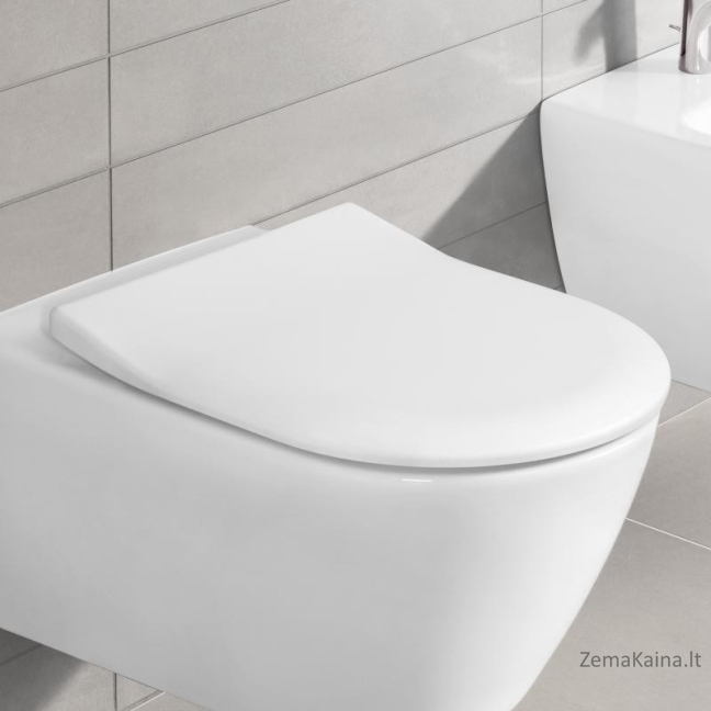 Pakabinamas klozetas su &34Slim seat&34 dangčiu Villeroy & Boch Subway 2.0, 56001001+9M78S101 3
