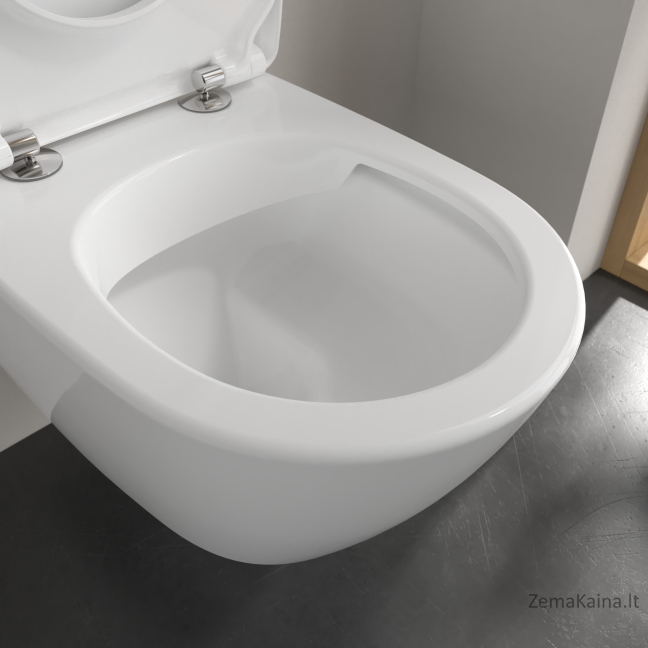Pakabinamas klozetas Villeroy & Boch Subway 2 Direct Flush su slim Soft Close dangčiu ir CeramicPlus 9